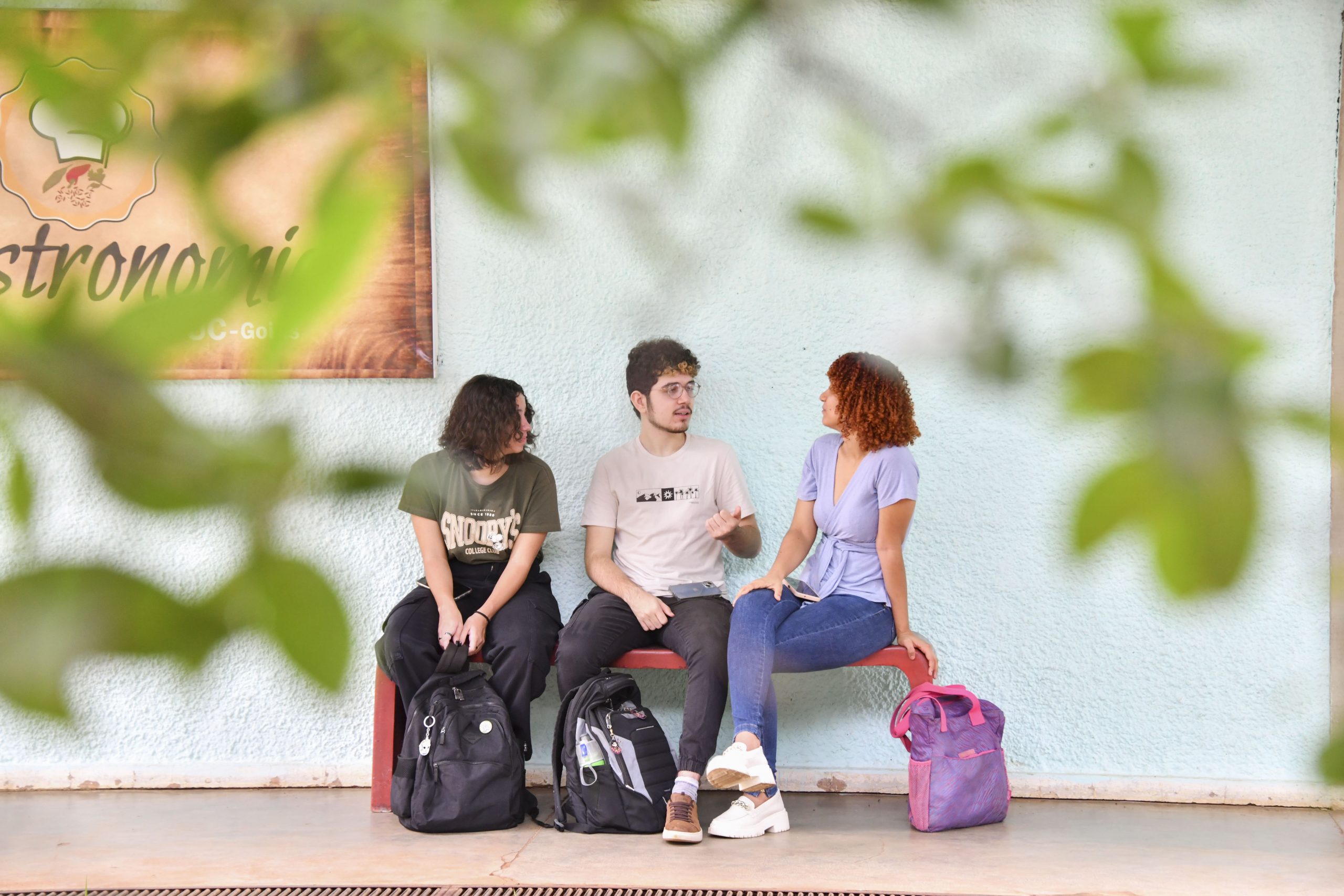 Alunos nos espaços da área 4